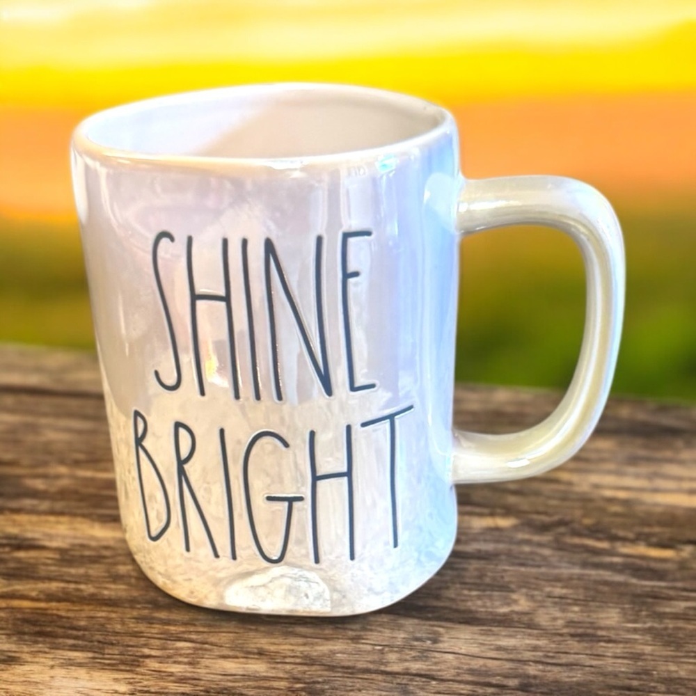 Graduation Present Idea RAE DUNN “SHINE BRIGHT” MUG Shimmering Iridescent Finish - Picture 11 of 17